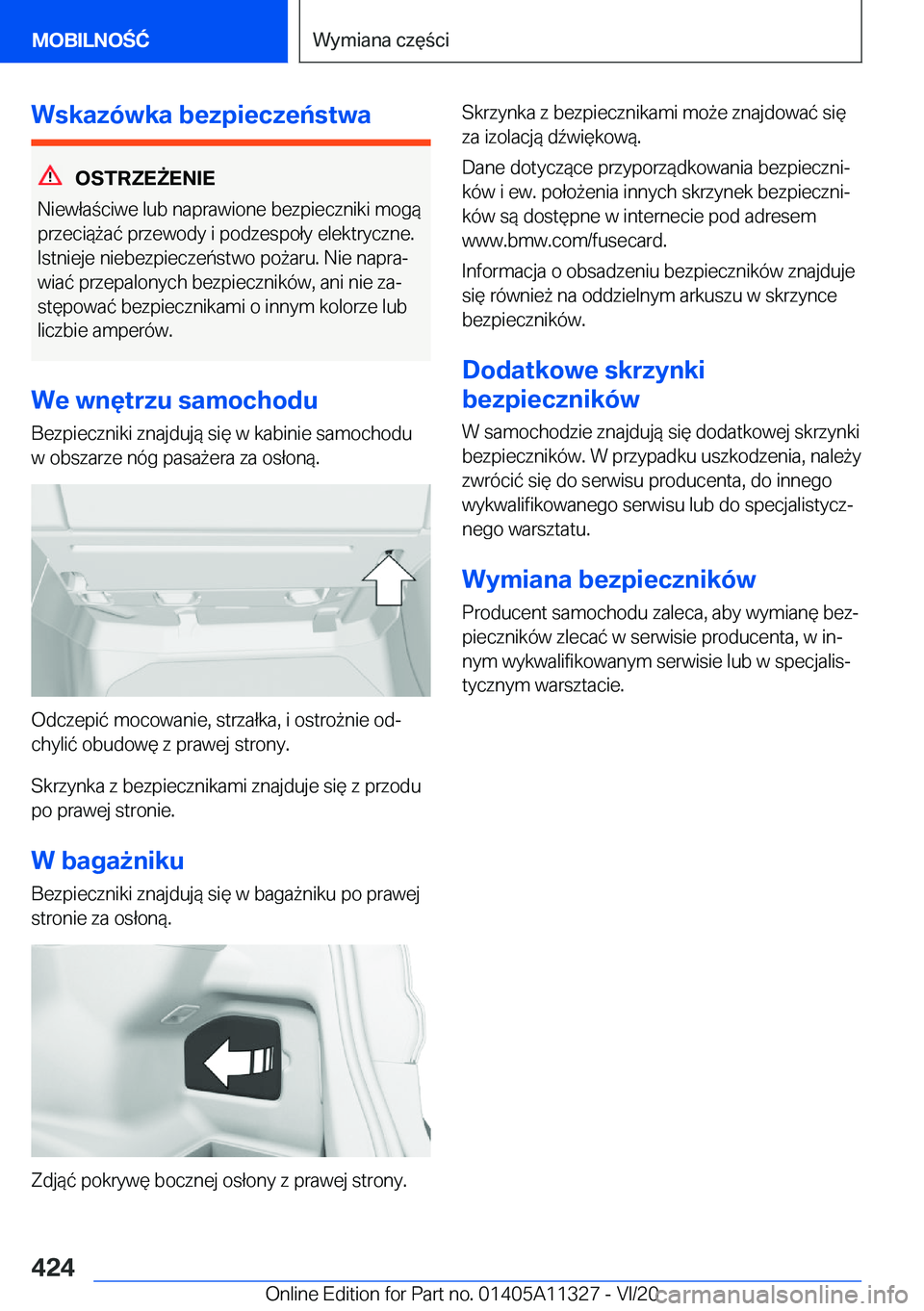 BMW 5 SERIES 2021  Instrukcja obsługi (in Polish) �W�s�k�a�z�