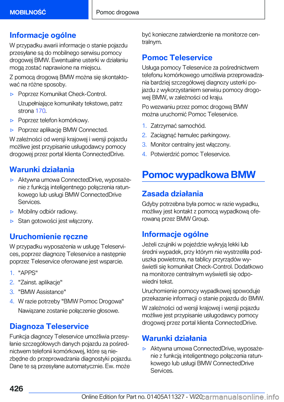 BMW 5 SERIES 2021  Instrukcja obsługi (in Polish) �I�n�f�o�r�m�a�c�j�e��o�g�