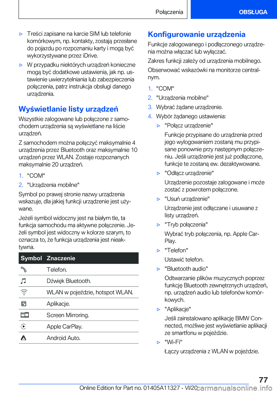 BMW 5 SERIES 2021  Instrukcja obsługi (in Polish) 'x�T�r�e�c�i��z�a�p�i�s�a�n�e��n�a��k�a�r�c�i�e��S�I�M��l�u�b��t�e�l�e�f�o�n�i�e�k�o�m�