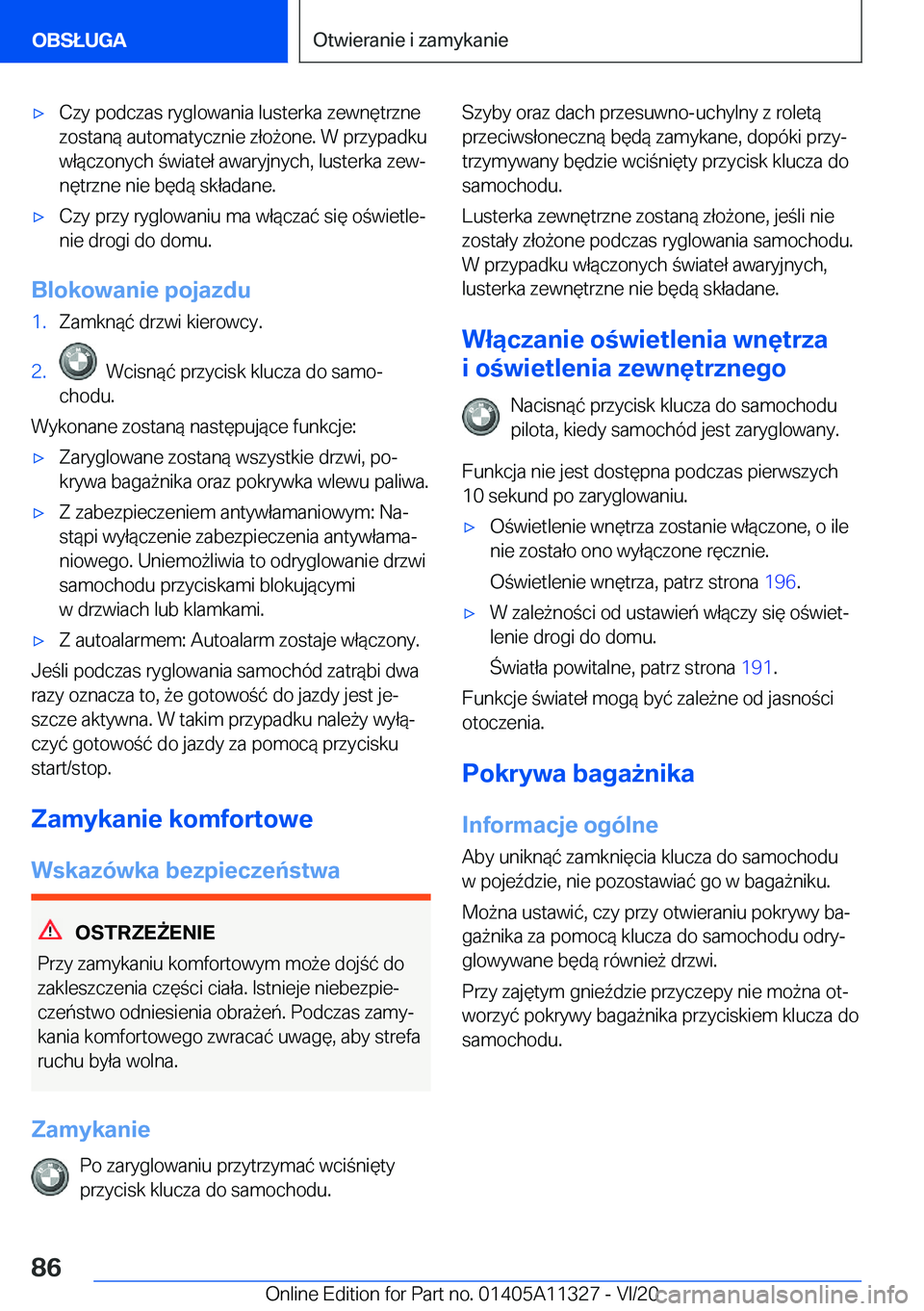 BMW 5 SERIES 2021  Instrukcja obsługi (in Polish) 'x�C�z�y��p�o�d�c�z�a�s��r�y�g�l�o�w�a�n�i�a��l�u�s�t�e�r�k�a��z�e�w�n�