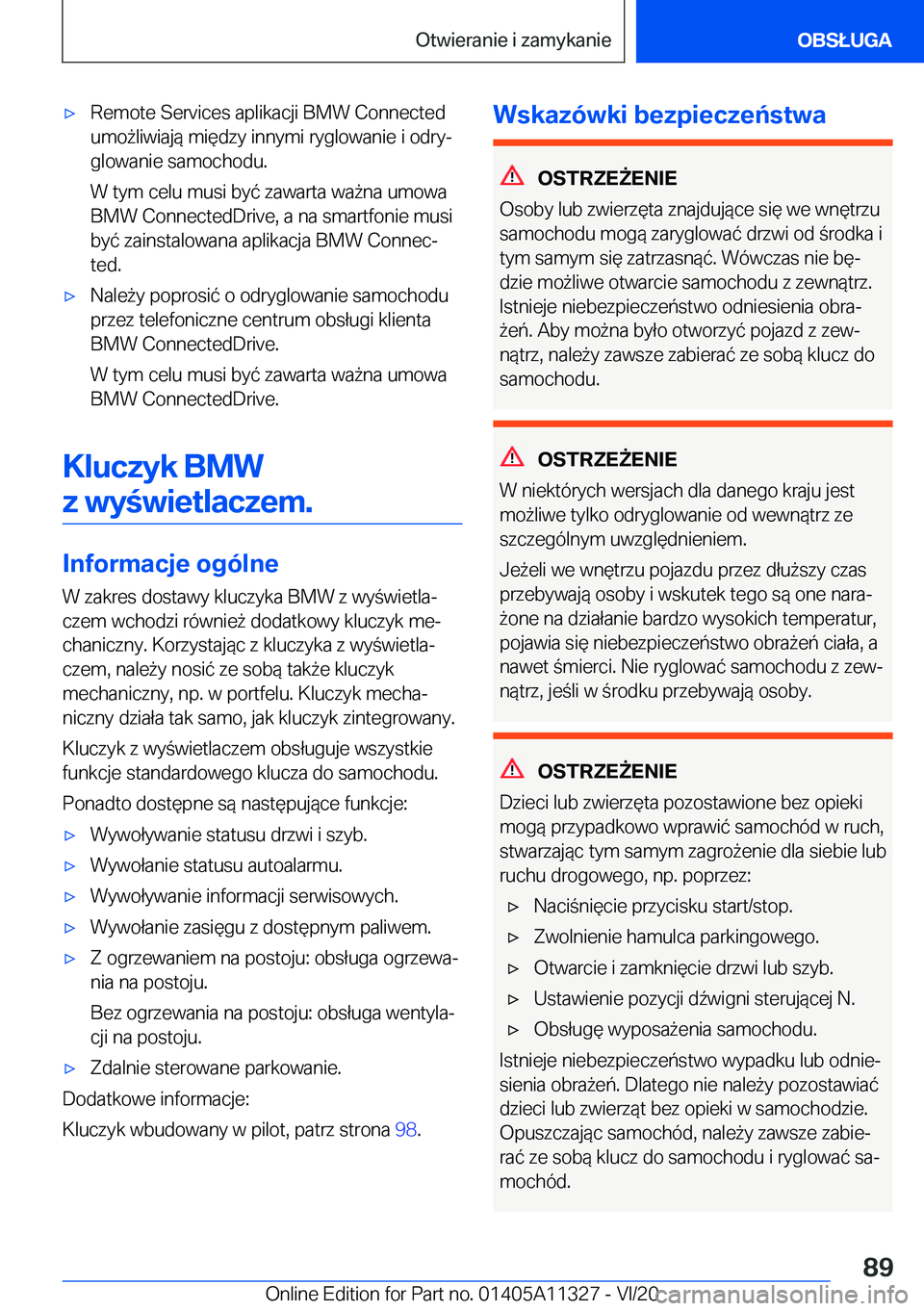 BMW 5 SERIES 2021  Instrukcja obsługi (in Polish) 'x�R�e�m�o�t�e��S�e�r�v�i�c�e�s��a�p�l�i�k�a�c�j�i��B�M�W��C�o�n�n�e�c�t�e�d�u�m�o9�l�i�w�i�a�j�