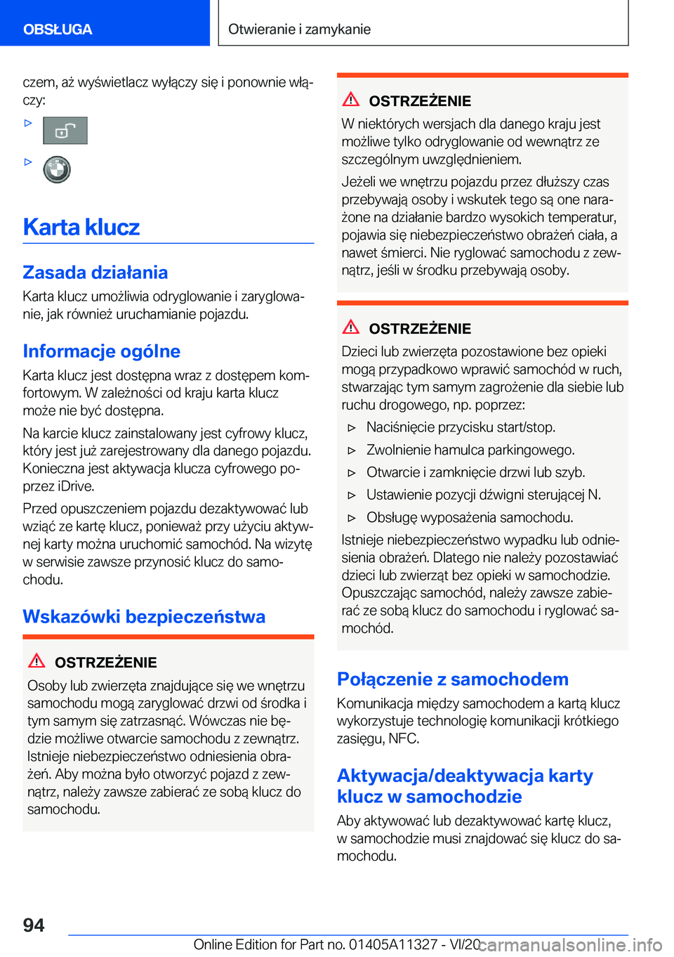 BMW 5 SERIES 2021  Instrukcja obsługi (in Polish) �c�z�e�m�,��a9��w�y�w�i�e�t�l�a�c�z��w�y�ł�