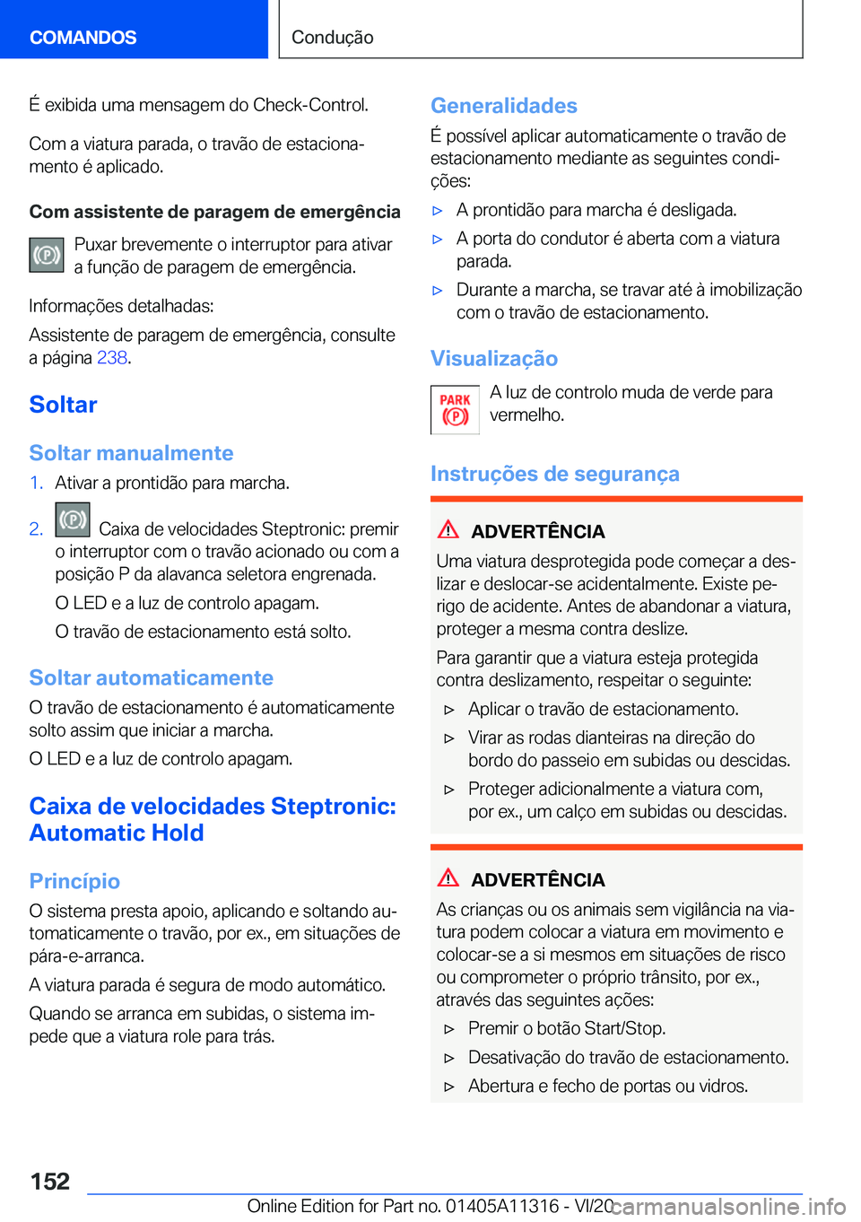 BMW 5 SERIES 2021  Manual do condutor (in Portuguese) �