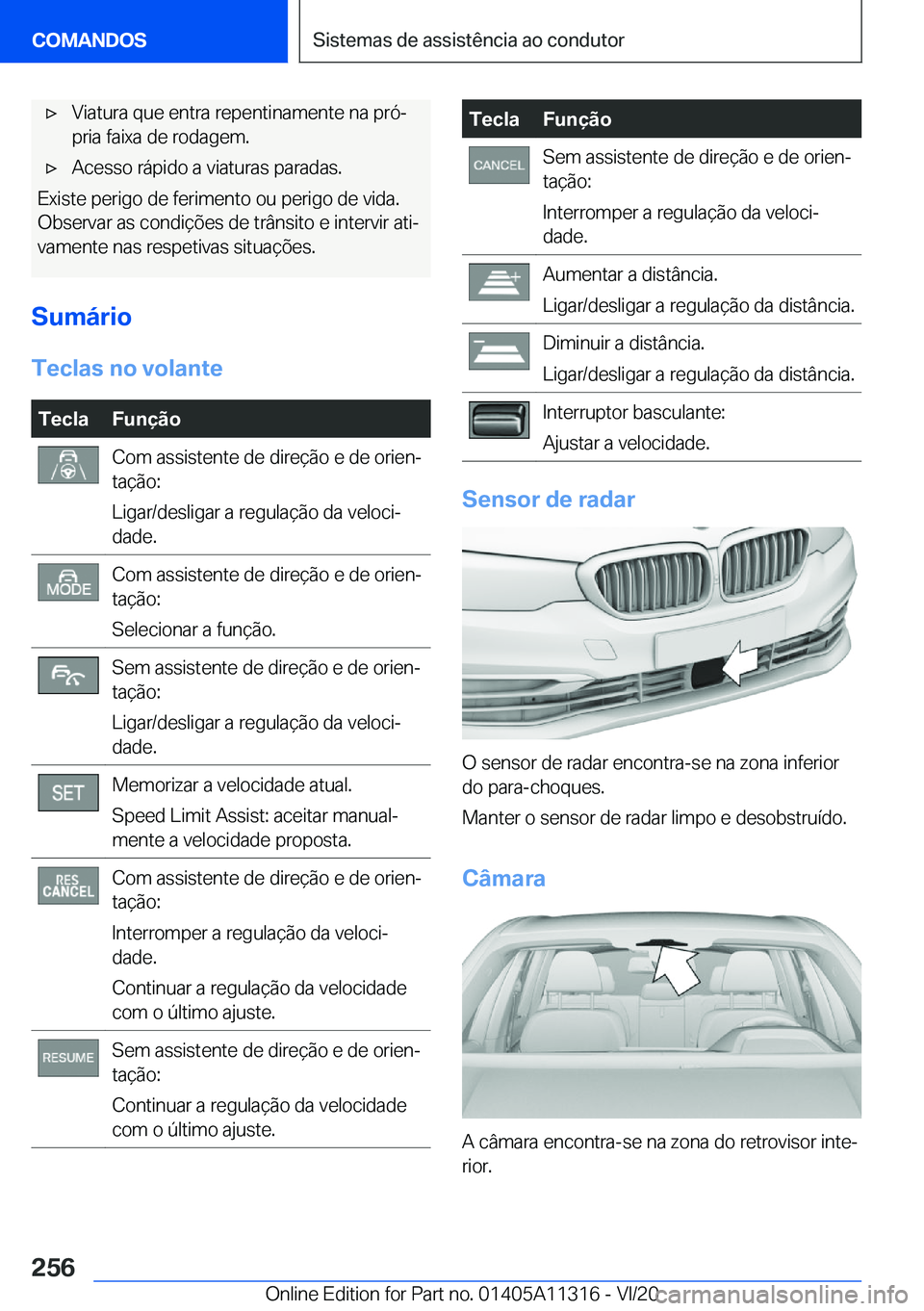 BMW 5 SERIES 2021  Manual do condutor (in Portuguese) x�V�i�a�t�u�r�a��q�u�e��e�n�t�r�a��r�e�p�e�n�t�i�n�a�m�e�n�t�e��n�a��p�r�óª
�p�r�i�a��f�a�i�x�a��d�e��r�o�d�a�g�e�m�.x�A�c�e�s�s�o��r�á�p�i�d�o��a��v�i�a�t�u�r�a�s��p�a�r�a�d�a�s�.
�