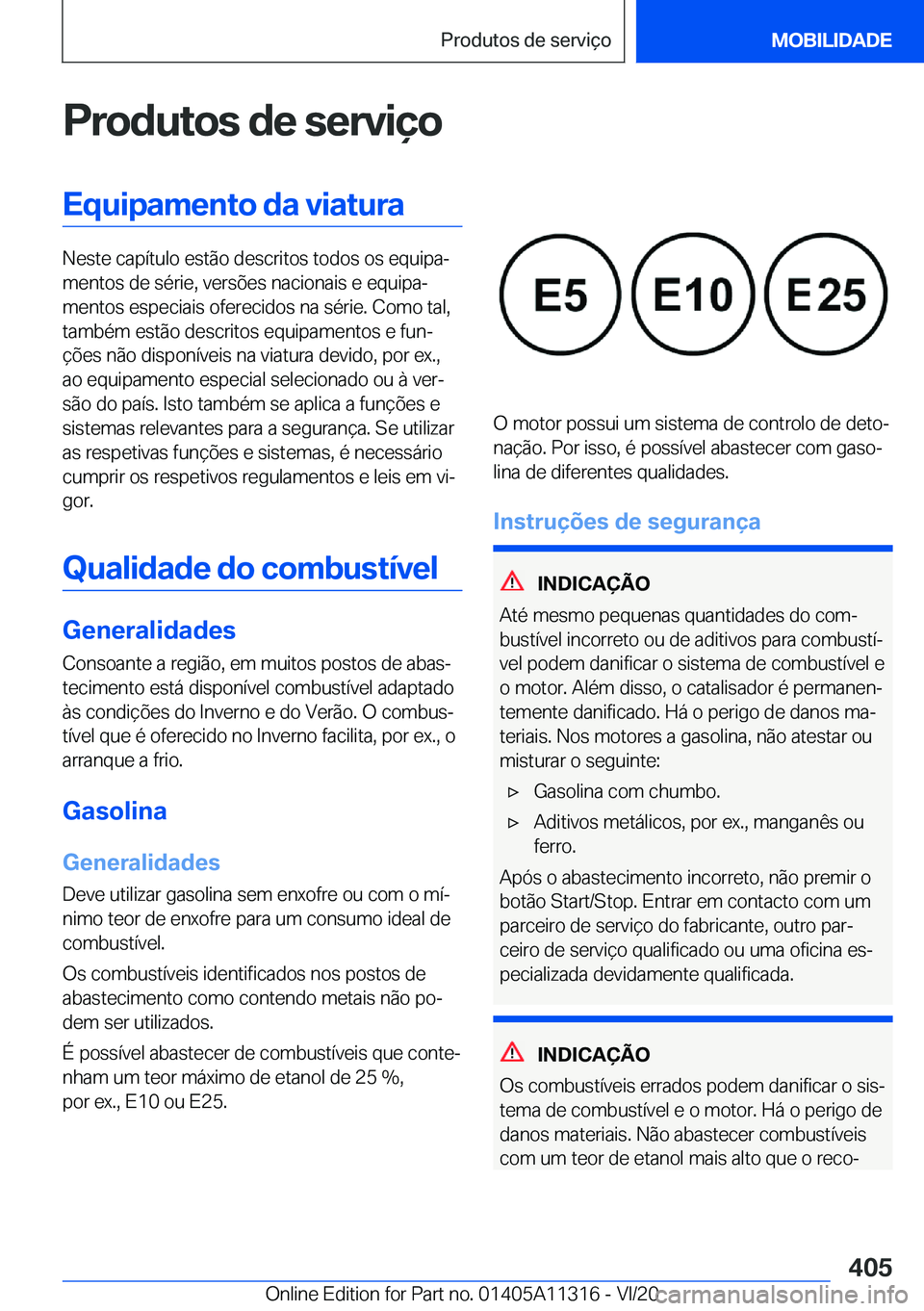 BMW 5 SERIES 2021  Manual do condutor (in Portuguese) �P�r�o�d�u�t�o�s��d�e��s�e�r�v�i�