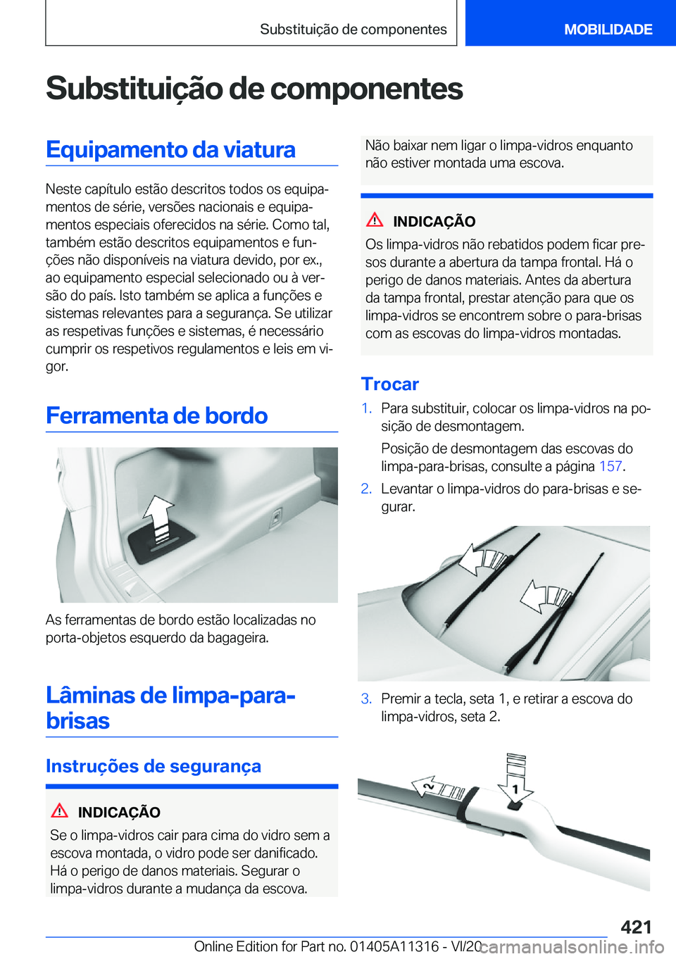 BMW 5 SERIES 2021  Manual do condutor (in Portuguese) �S�u�b�s�t�i�t�u�i�