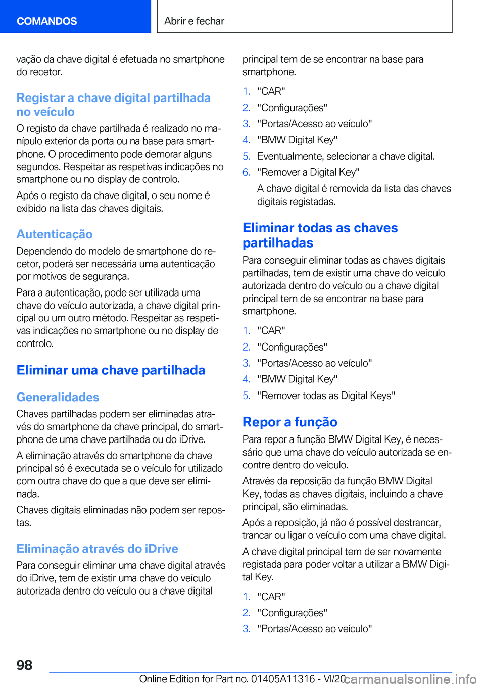 BMW 5 SERIES 2021  Manual do condutor (in Portuguese) �v�a�