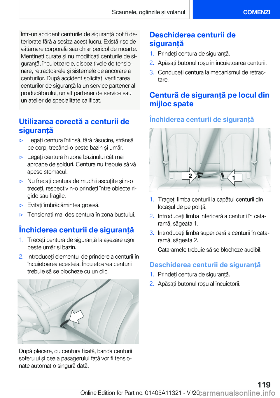 BMW 5 SERIES 2021  Ghiduri De Utilizare (in Romanian) �