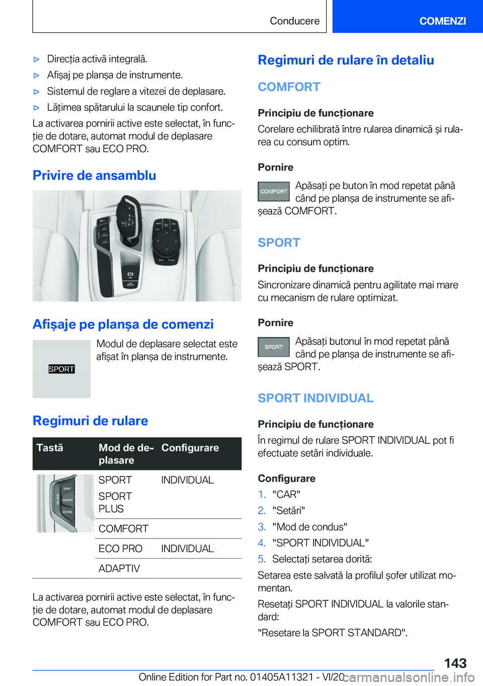 BMW 5 SERIES 2021  Ghiduri De Utilizare (in Romanian) 'x�D�i�r�e�c*�i�a��a�c�t�i�v�ă��i�n�t�e�g�r�a�l�ă�.'x�A�f�i&�a�j��p�e��p�l�a�n&�a��d�e��i�n�s�t�r�u�m�e�n�t�e�.'x�S�i�s�t�e�m�u�l��d�e��r�e�g�l�a�r�e��a��v�i�t�e�z�e�i��d�e