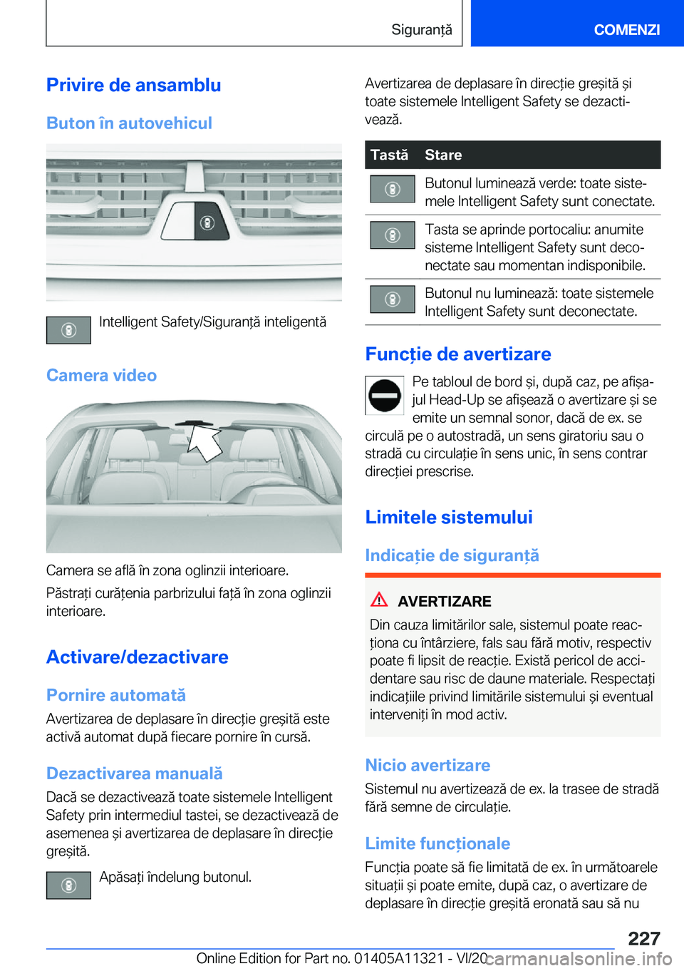 BMW 5 SERIES 2021  Ghiduri De Utilizare (in Romanian) �P�r�i�v�i�r�e��d�e��a�n�s�a�m�b�l�u
�B�u�t�o�n��