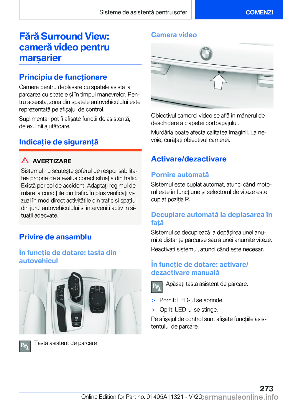 BMW 5 SERIES 2021  Ghiduri De Utilizare (in Romanian) �F�