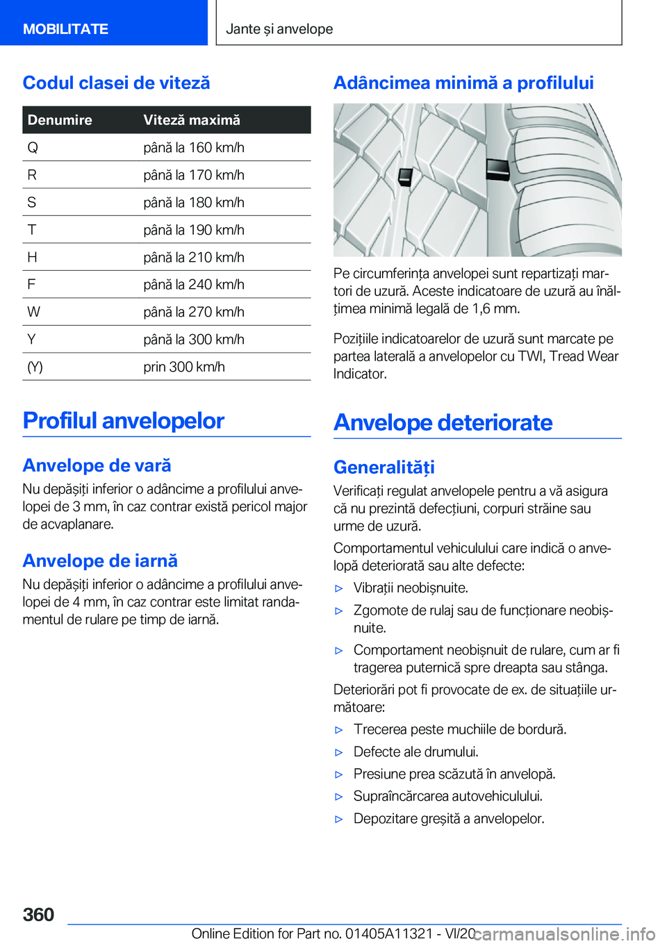 BMW 5 SERIES 2021  Ghiduri De Utilizare (in Romanian) �C�o�d�u�l��c�l�a�s�e�i��d�e��v�i�t�e�z�