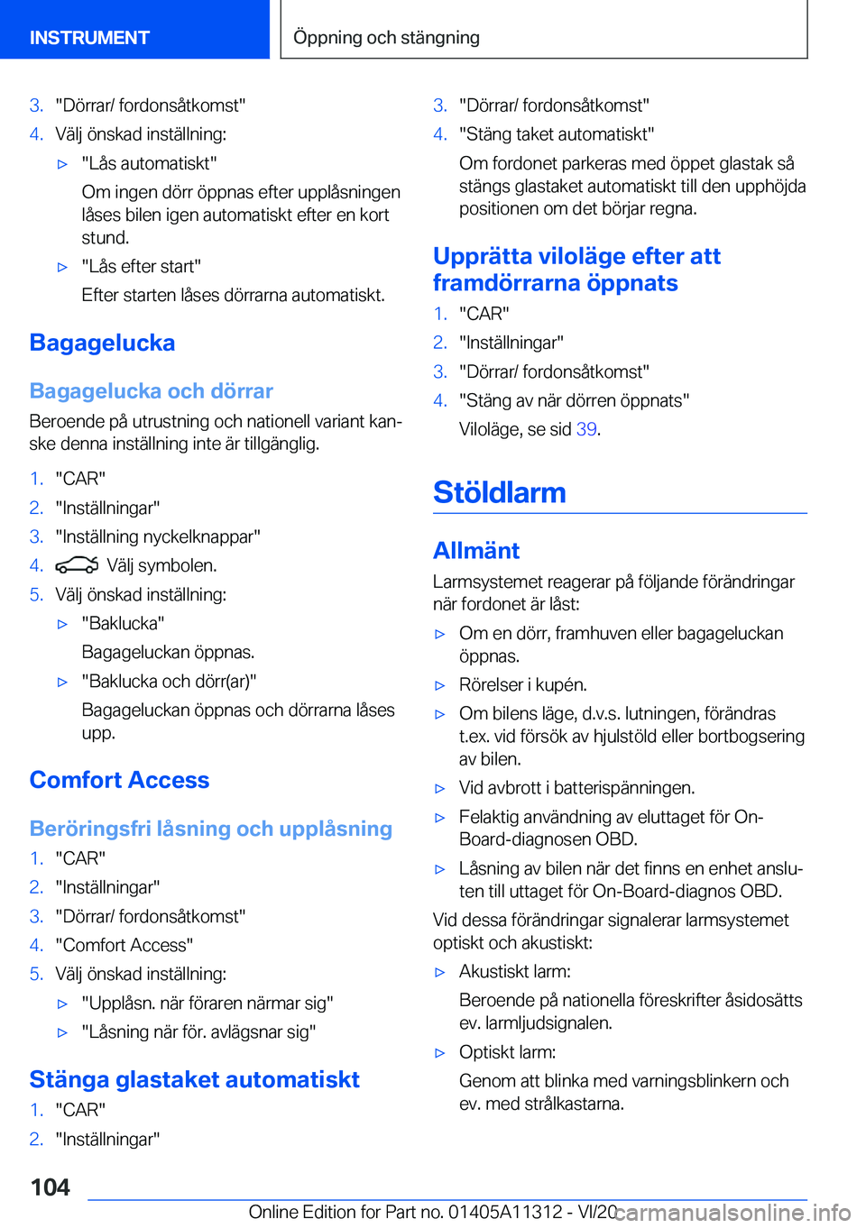 BMW 5 SERIES 2021  InstruktionsbÖcker (in Swedish) �3�.��D�
