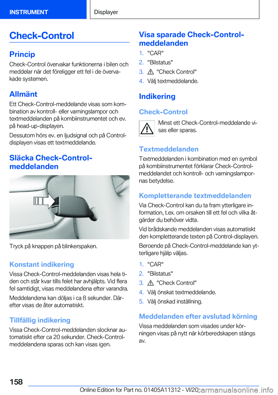 BMW 5 SERIES 2021  InstruktionsbÖcker (in Swedish) �C�h�e�c�k�-�C�o�n�t�r�o�l
�P�r�i�n�c�i�p�C�h�e�c�k�-�C�o�n�t�r�o�l��