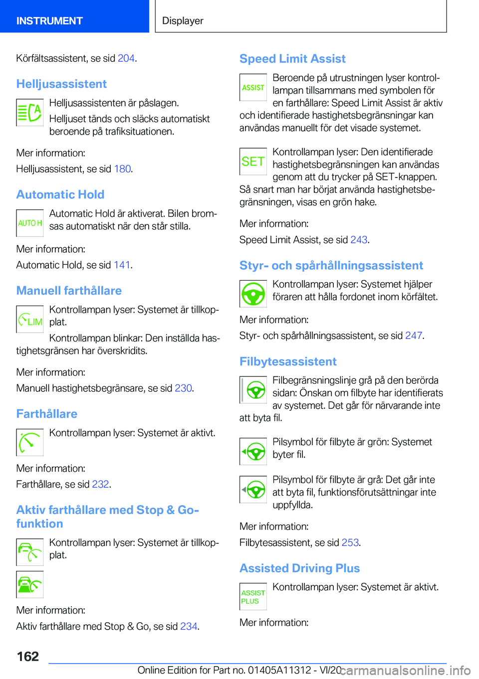 BMW 5 SERIES 2021  InstruktionsbÖcker (in Swedish) �K�