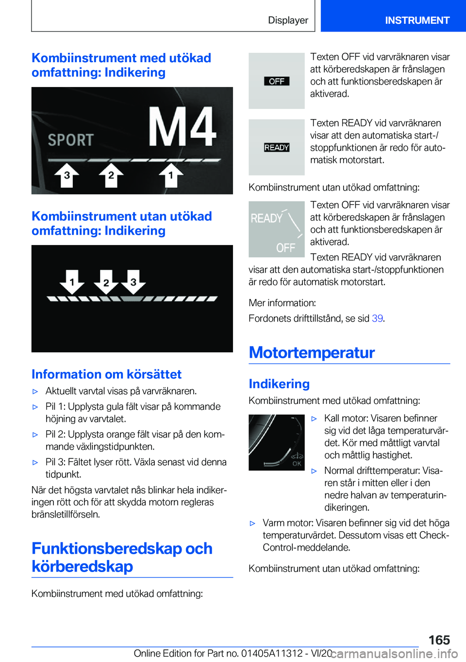 BMW 5 SERIES 2021  InstruktionsbÖcker (in Swedish) �K�o�m�b�i�i�n�s�t�r�u�m�e�n�t��m�e�d��u�t�