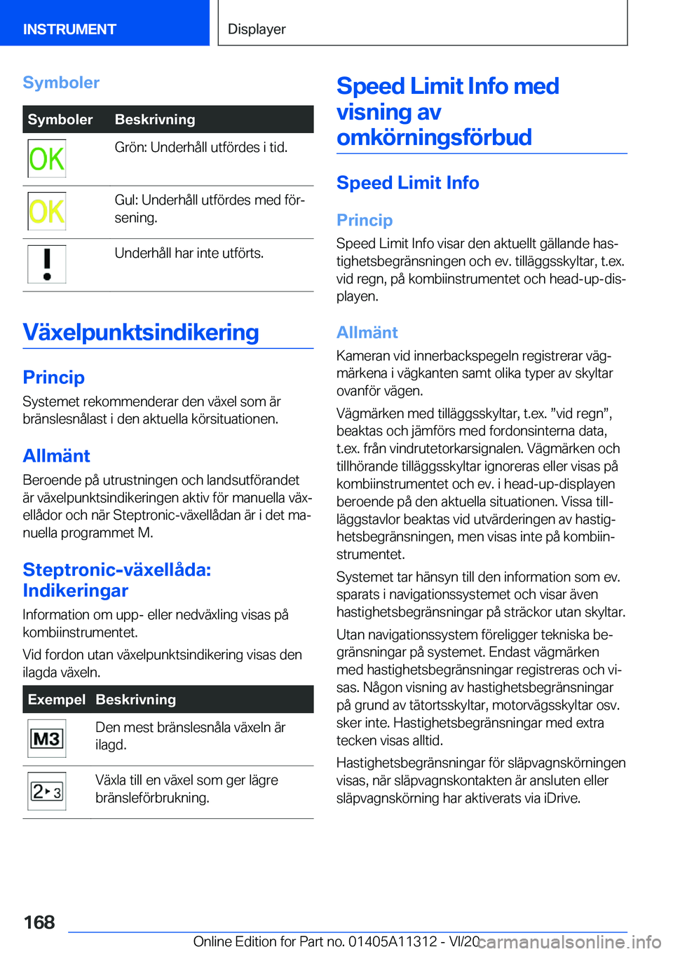 BMW 5 SERIES 2021  InstruktionsbÖcker (in Swedish) �S�y�m�b�o�l�e�r�S�y�m�b�o�l�e�r�B�e�s�k�r�i�v�n�i�n�g�G�r�
