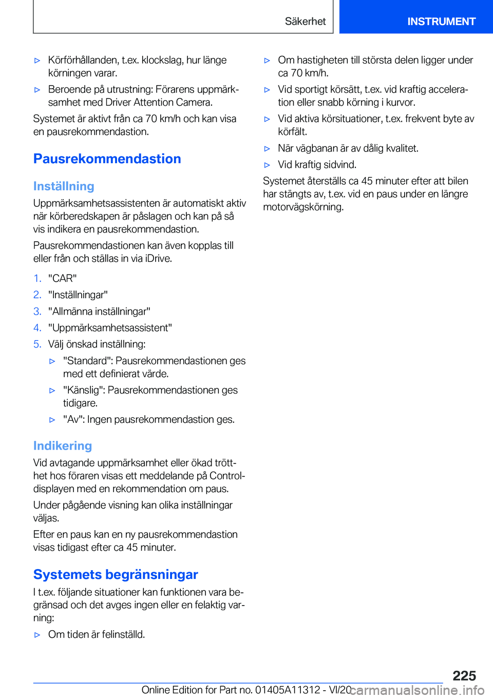 BMW 5 SERIES 2021  InstruktionsbÖcker (in Swedish) 'x�K�