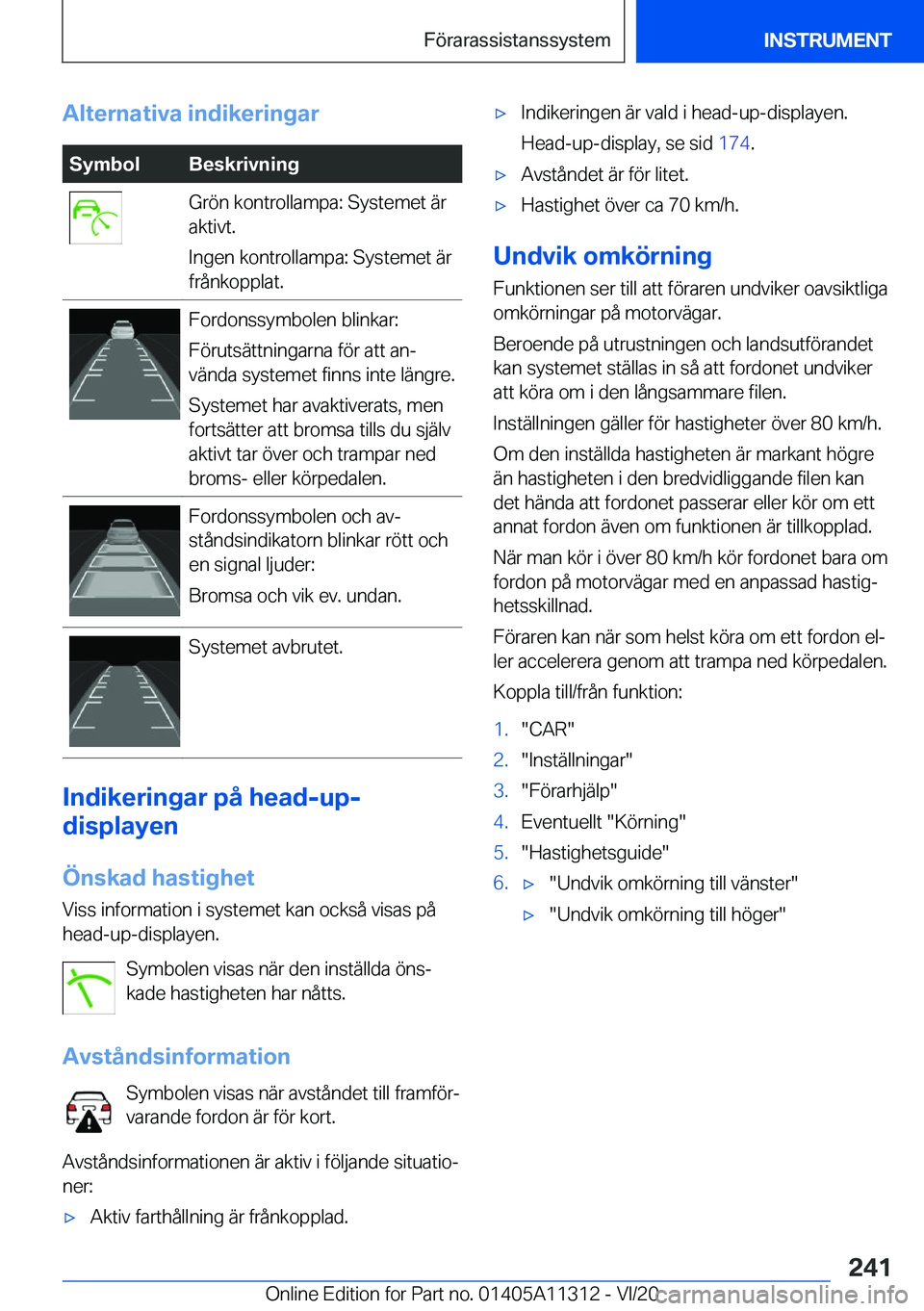 BMW 5 SERIES 2021  InstruktionsbÖcker (in Swedish) �A�l�t�e�r�n�a�t�i�v�a��i�n�d�i�k�e�r�i�n�g�a�r�S�y�m�b�o�l�B�e�s�k�r�i�v�n�i�n�g�G�r�