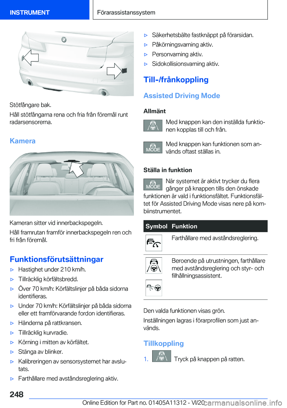 BMW 5 SERIES 2021  InstruktionsbÖcker (in Swedish) �S�t�