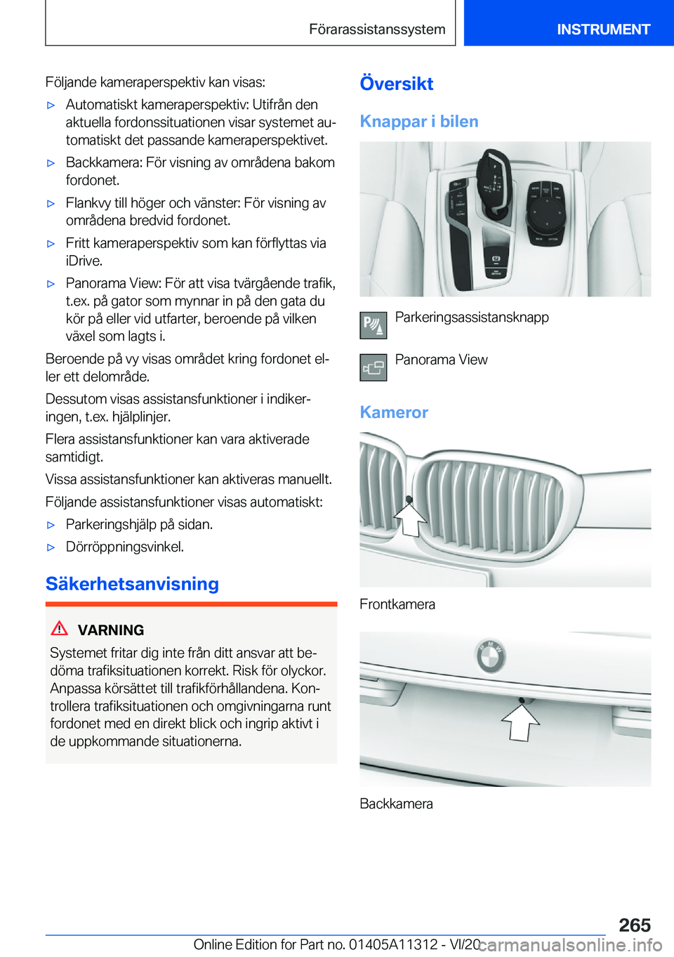 BMW 5 SERIES 2021  InstruktionsbÖcker (in Swedish) �F�