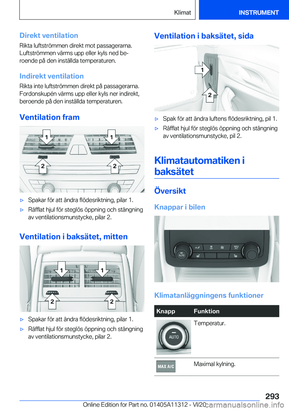 BMW 5 SERIES 2021  InstruktionsbÖcker (in Swedish) �D�i�r�e�k�t��v�e�n�t�i�l�a�t�i�o�n�R�i�k�t�a��l�u�f�t�s�t�r�