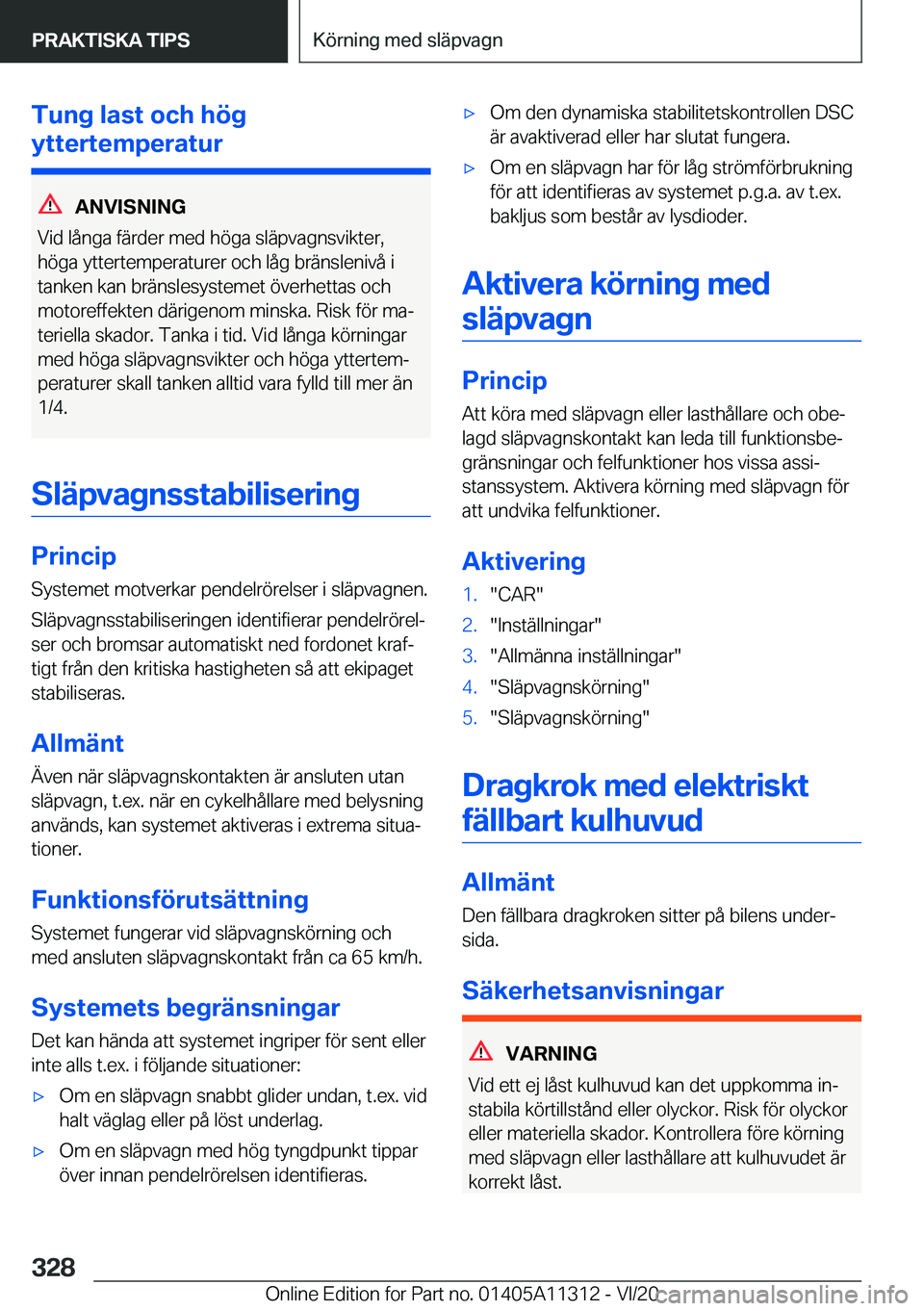BMW 5 SERIES 2021  InstruktionsbÖcker (in Swedish) �T�u�n�g��l�a�s�t��o�c�h��h�