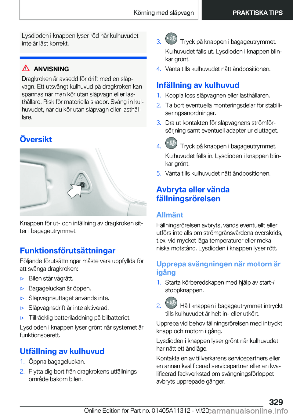 BMW 5 SERIES 2021  InstruktionsbÖcker (in Swedish) �L�y�s�d�i�o�d�e�n��i��k�n�a�p�p�e�n��l�y�s�e�r��r�
