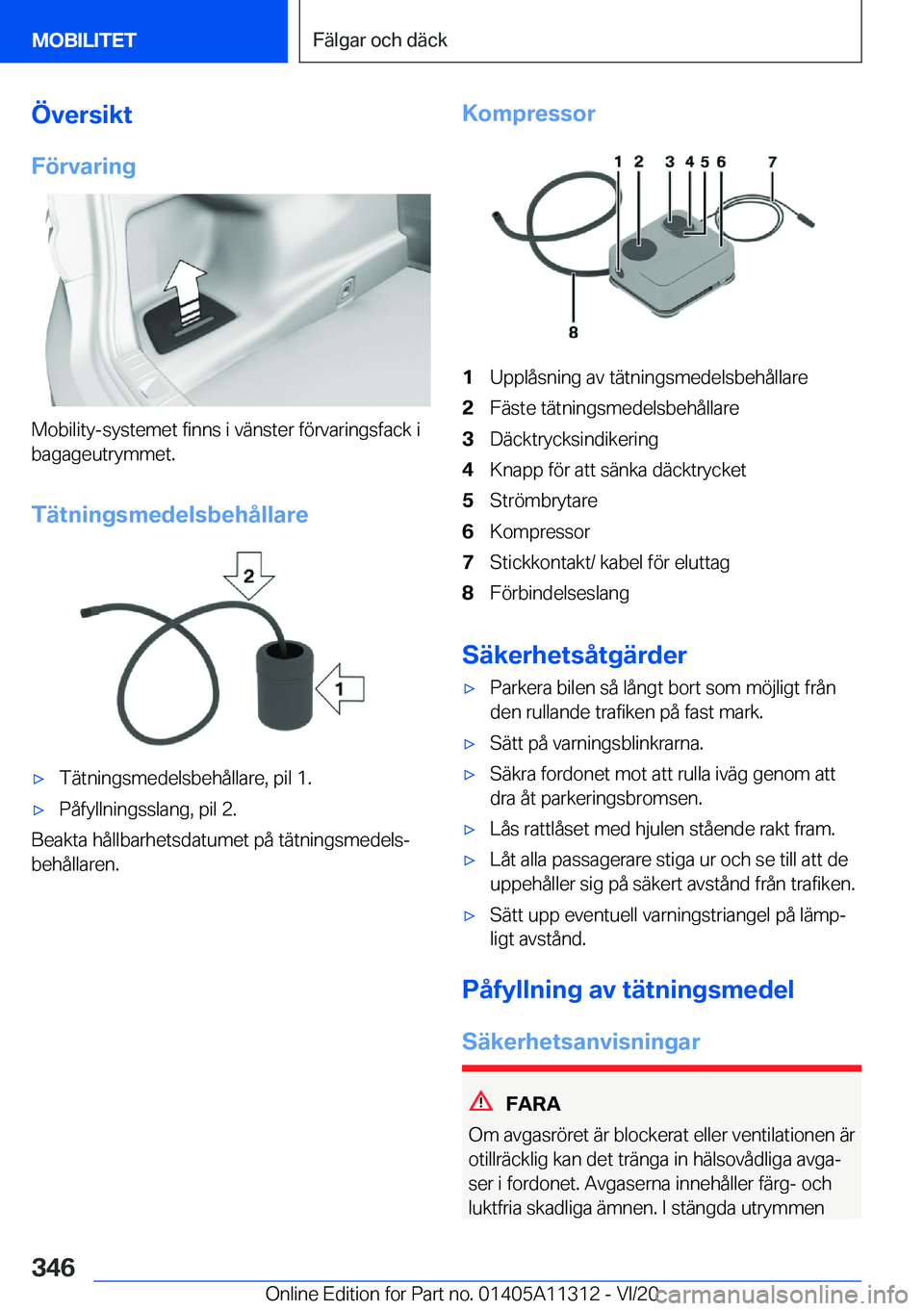 BMW 5 SERIES 2021  InstruktionsbÖcker (in Swedish) �