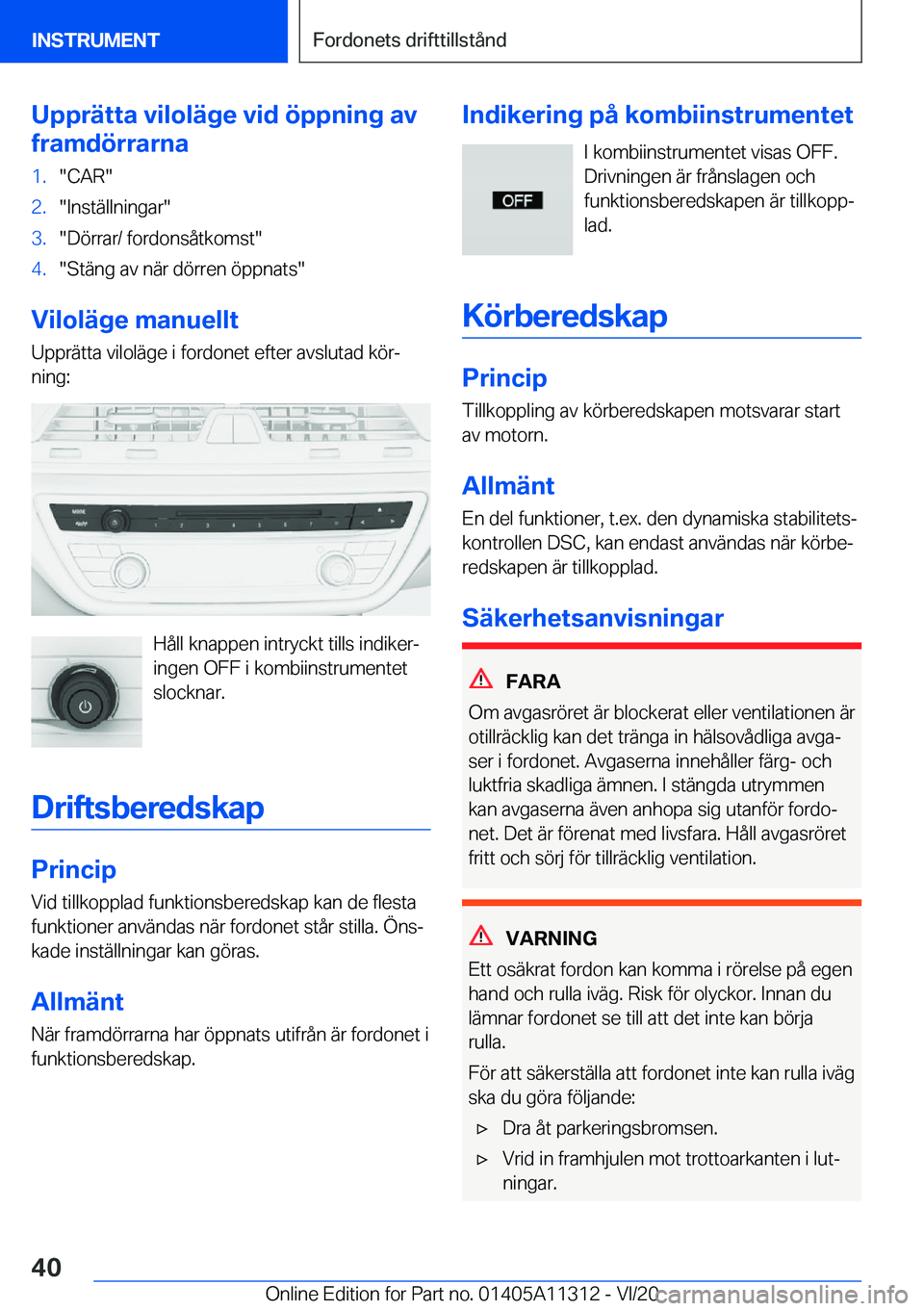 BMW 5 SERIES 2021  InstruktionsbÖcker (in Swedish) �U�p�p�r�ä�t�t�a��v�i�l�o�l�ä�g�e��v�i�d��