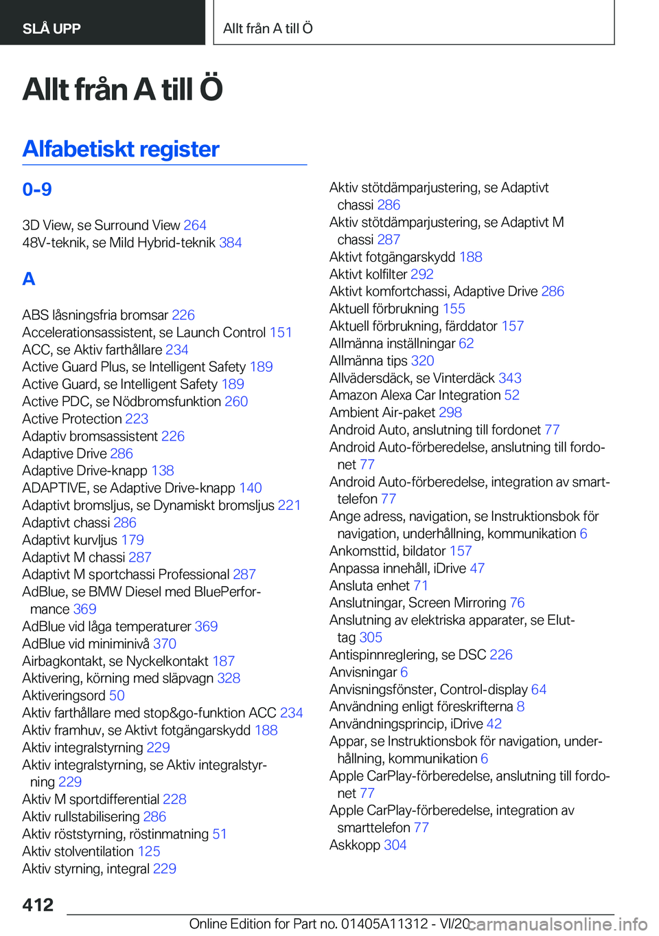 BMW 5 SERIES 2021  InstruktionsbÖcker (in Swedish) �A�l�l�t��f�r�å�n��A��t�i�l�l��