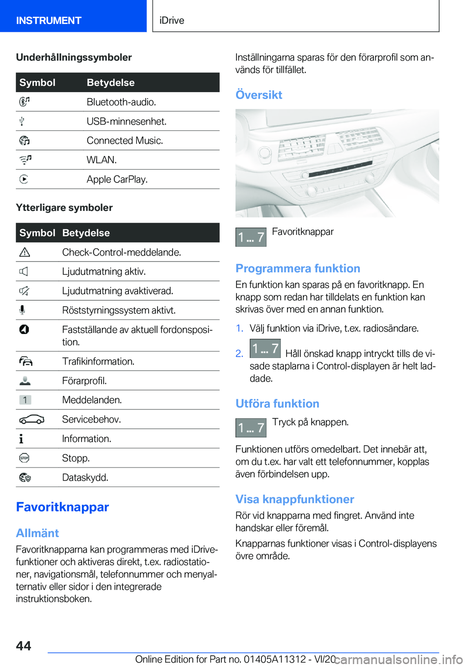 BMW 5 SERIES 2021  InstruktionsbÖcker (in Swedish) �U�n�d�e�r�h�å�l�l�n�i�n�g�s�s�y�m�b�o�l�e�r�S�y�m�b�o�l�B�e�t�y�d�e�l�s�e��B�l�u�e�t�o�o�t�h�-�a�u�d�i�o�.��U�S�B�-�m�i�n�n�e�s�e�n�h�e�t�.��C�o�n�n�e�c�t�e�d��M�u�s�i�c�.��W�L�A�N�.��A�p�p�l�