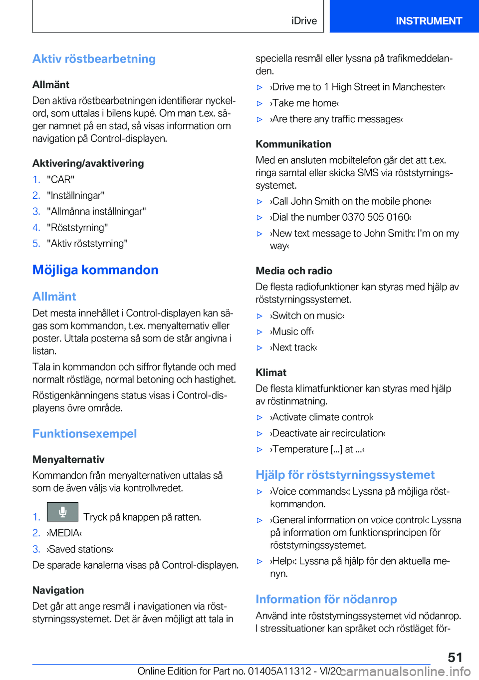 BMW 5 SERIES 2021  InstruktionsbÖcker (in Swedish) �A�k�t�i�v��r�