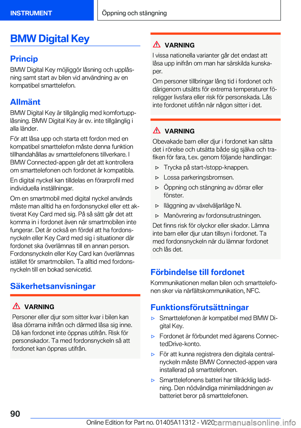 BMW 5 SERIES 2021  InstruktionsbÖcker (in Swedish) �B�M�W��D�i�g�i�t�a�l��K�e�y
�P�r�i�n�c�i�p�B�M�W��D�i�g�i�t�a�l��K�e�y��m�