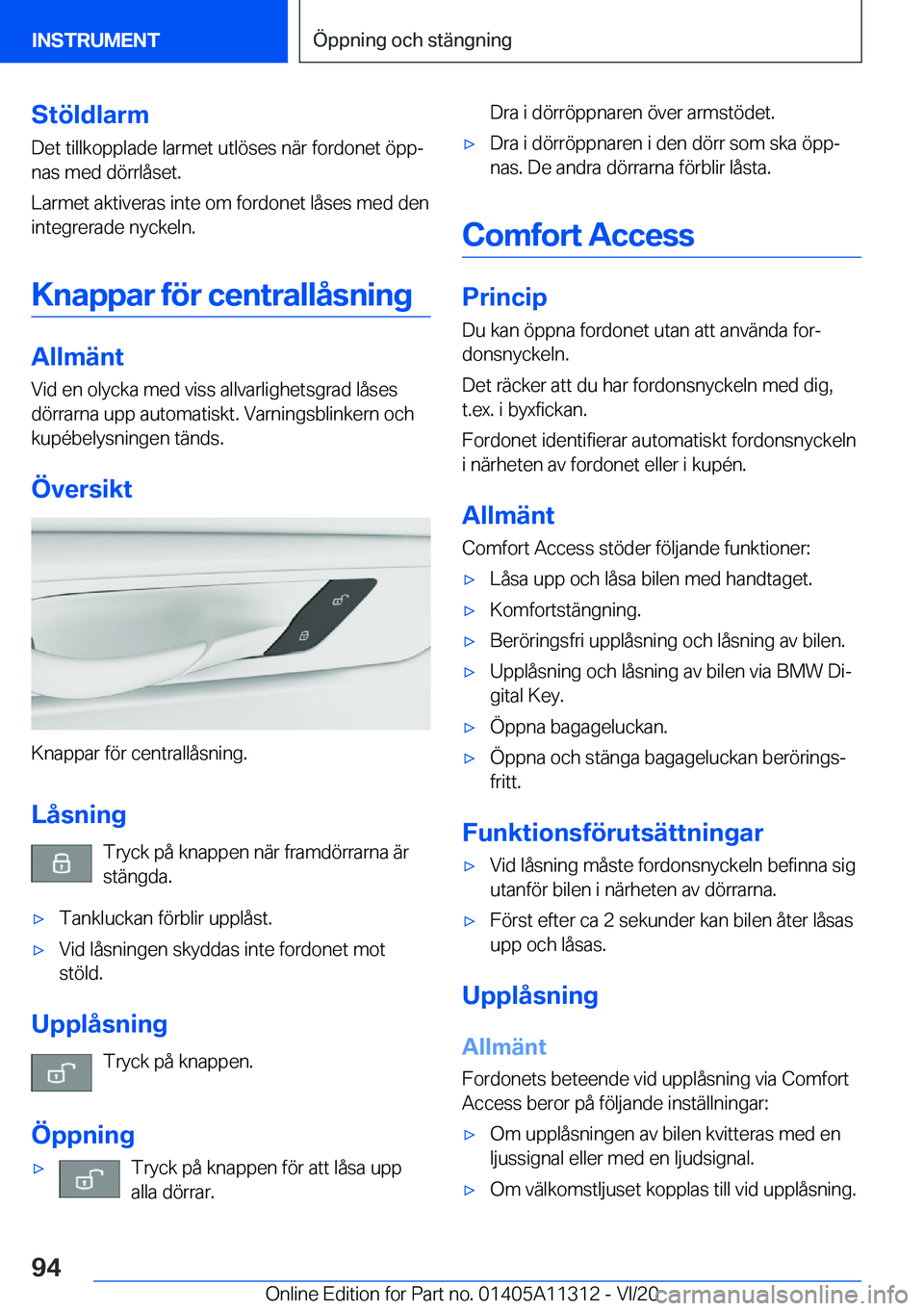 BMW 5 SERIES 2021  InstruktionsbÖcker (in Swedish) �S�t�