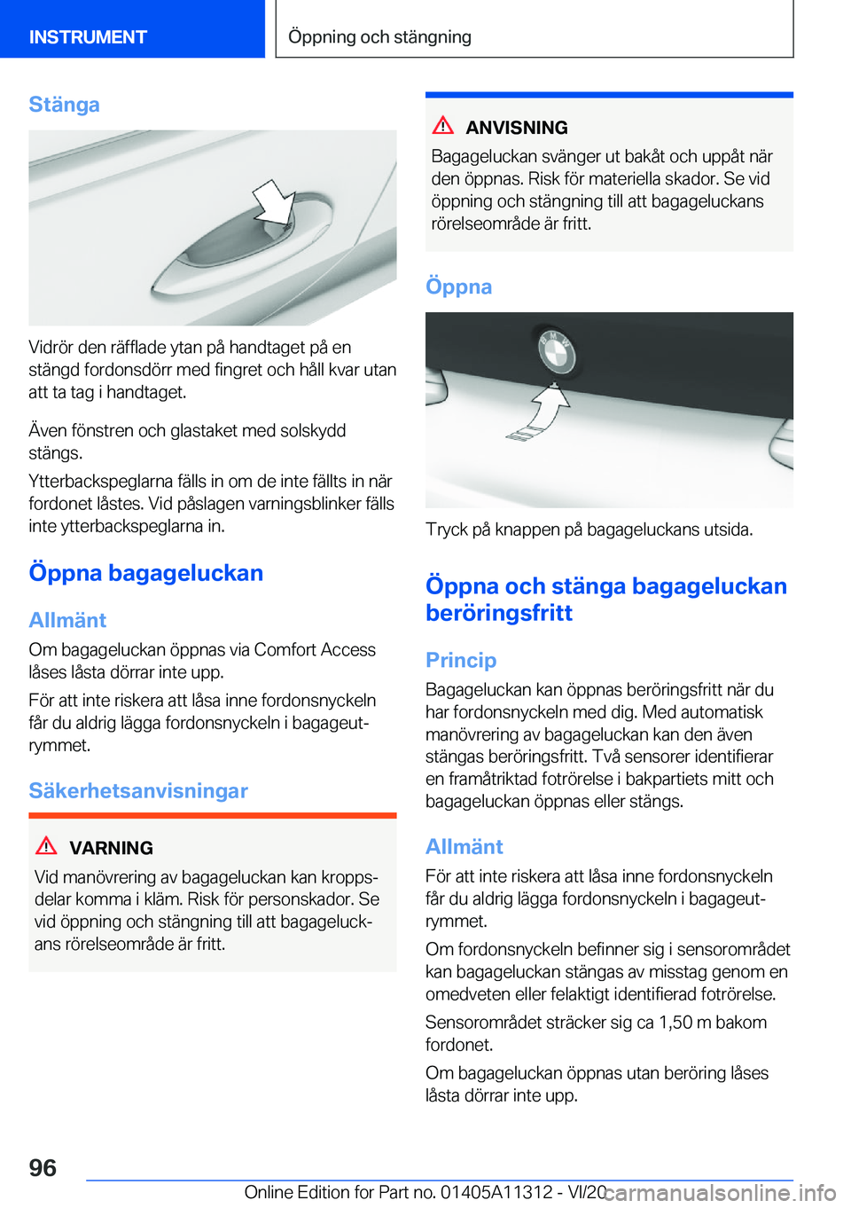 BMW 5 SERIES 2021  InstruktionsbÖcker (in Swedish) �S�t�ä�n�g�a
�V�i�d�r�