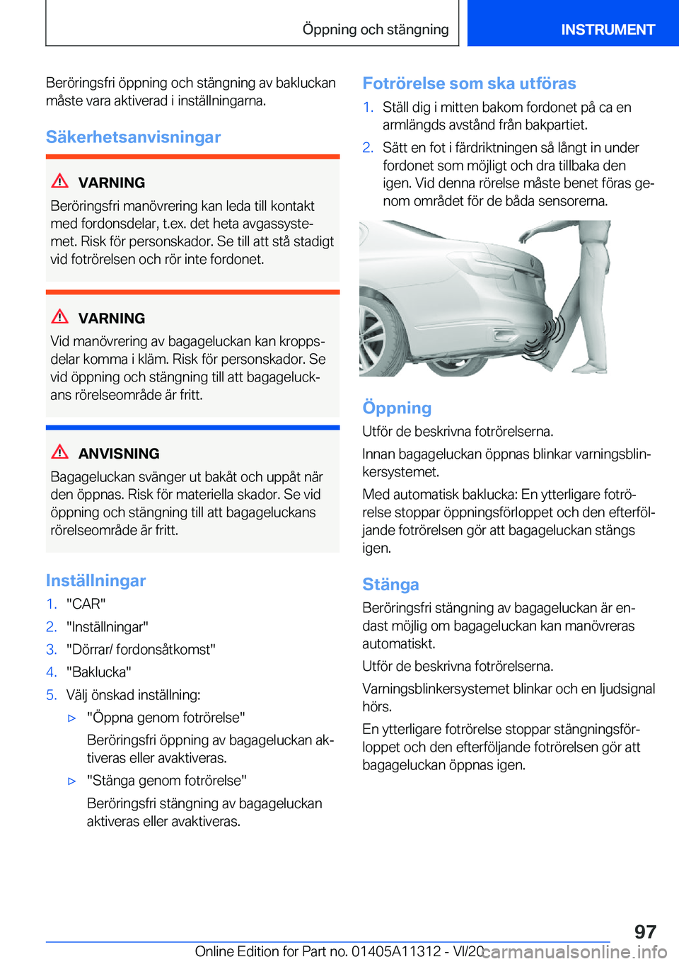 BMW 5 SERIES 2021  InstruktionsbÖcker (in Swedish) �B�e�r�