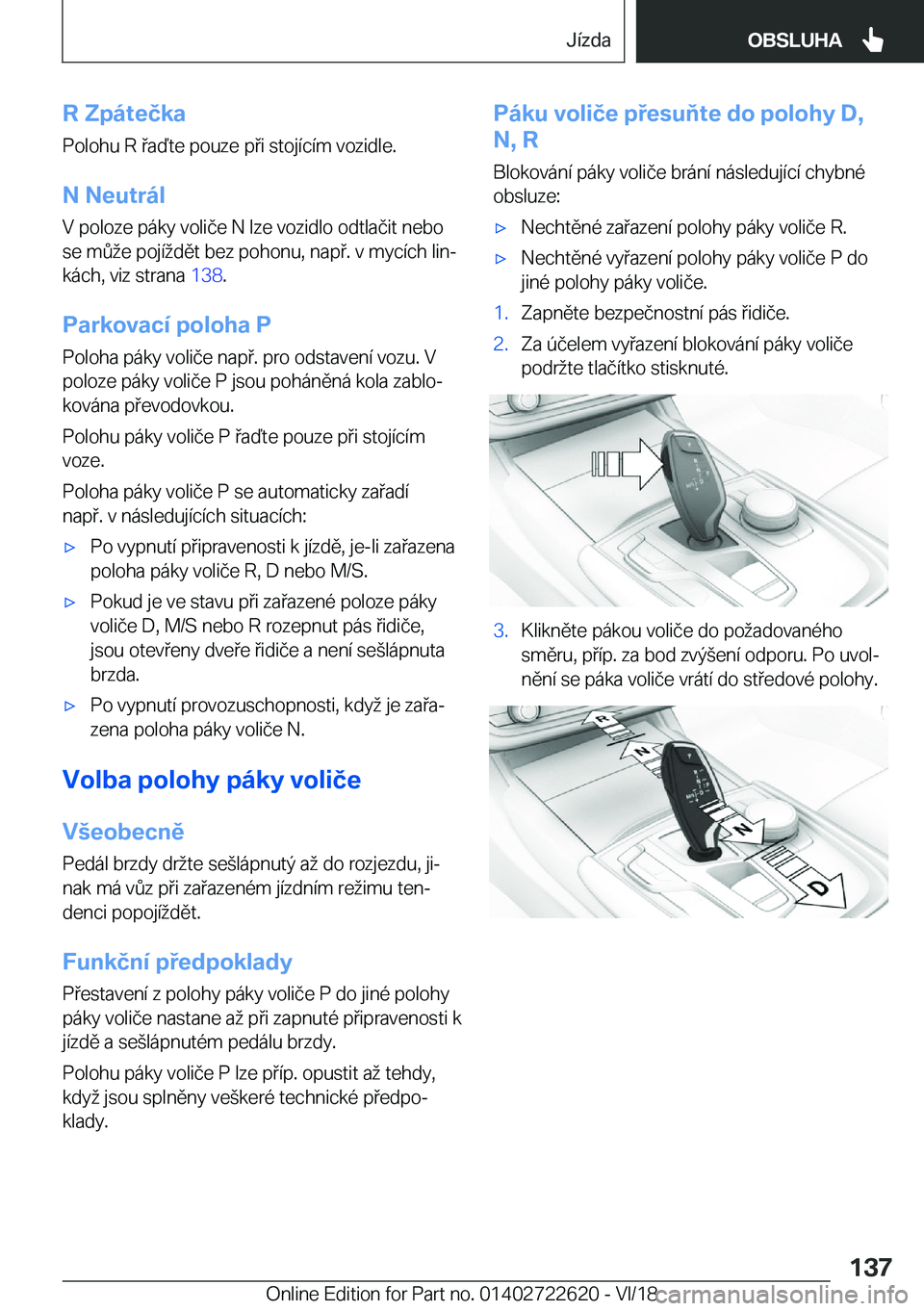 BMW 5 SERIES 2019  Návod na použití (in Czech) �R��Z�p�