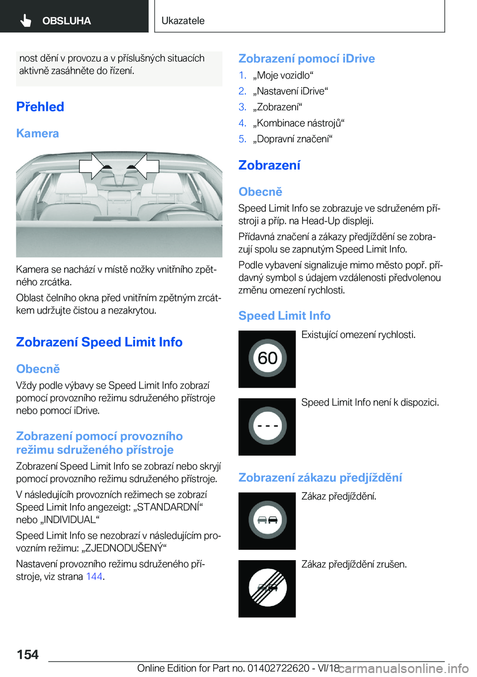 BMW 5 SERIES 2019  Návod na použití (in Czech) �n�o�s�t��d�