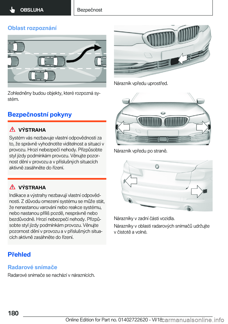 BMW 5 SERIES 2019  Návod na použití (in Czech) �O�b�l�a�s�t��r�o�z�p�o�z�n�