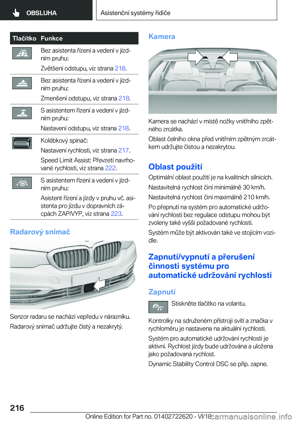 BMW 5 SERIES 2019  Návod na použití (in Czech) �T�l�a�č�