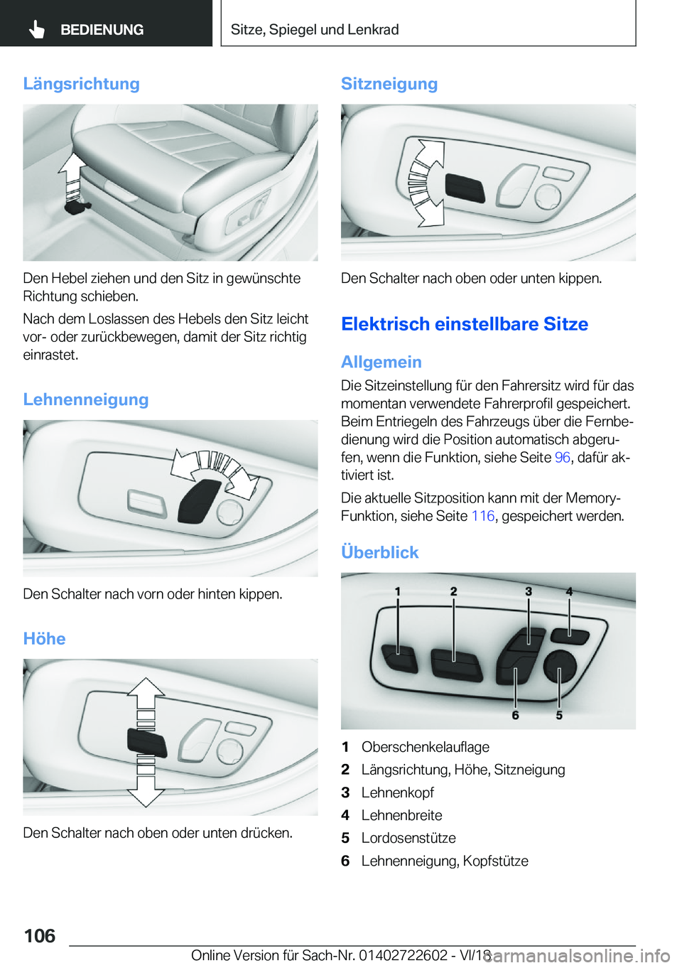 BMW 5 SERIES 2019  Betriebsanleitungen (in German) �L�