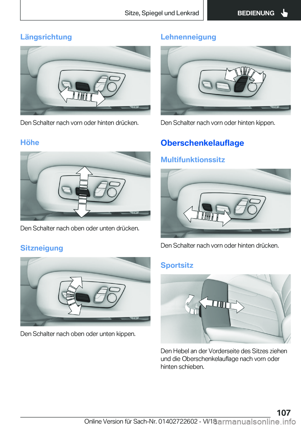 BMW 5 SERIES 2019  Betriebsanleitungen (in German) �L�
