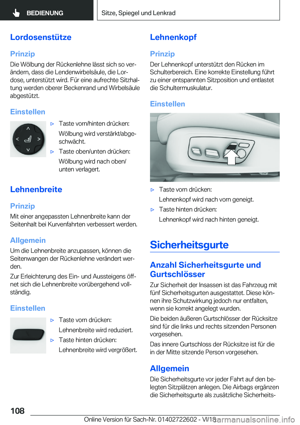 BMW 5 SERIES 2019  Betriebsanleitungen (in German) �L�o�r�d�o�s�e�n�s�t�