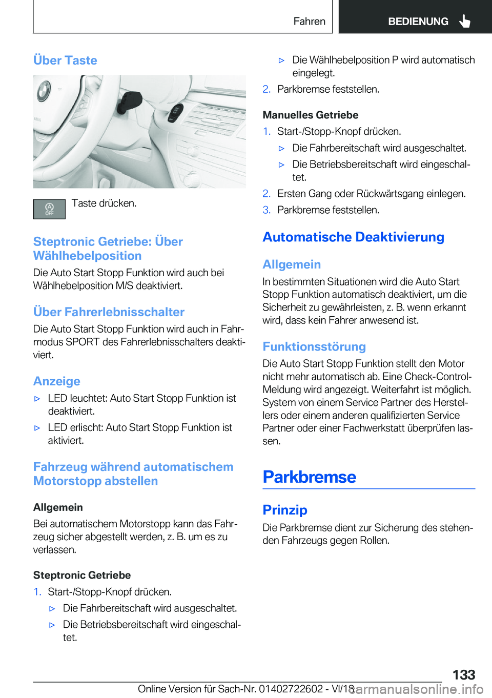 BMW 5 SERIES 2019  Betriebsanleitungen (in German) �