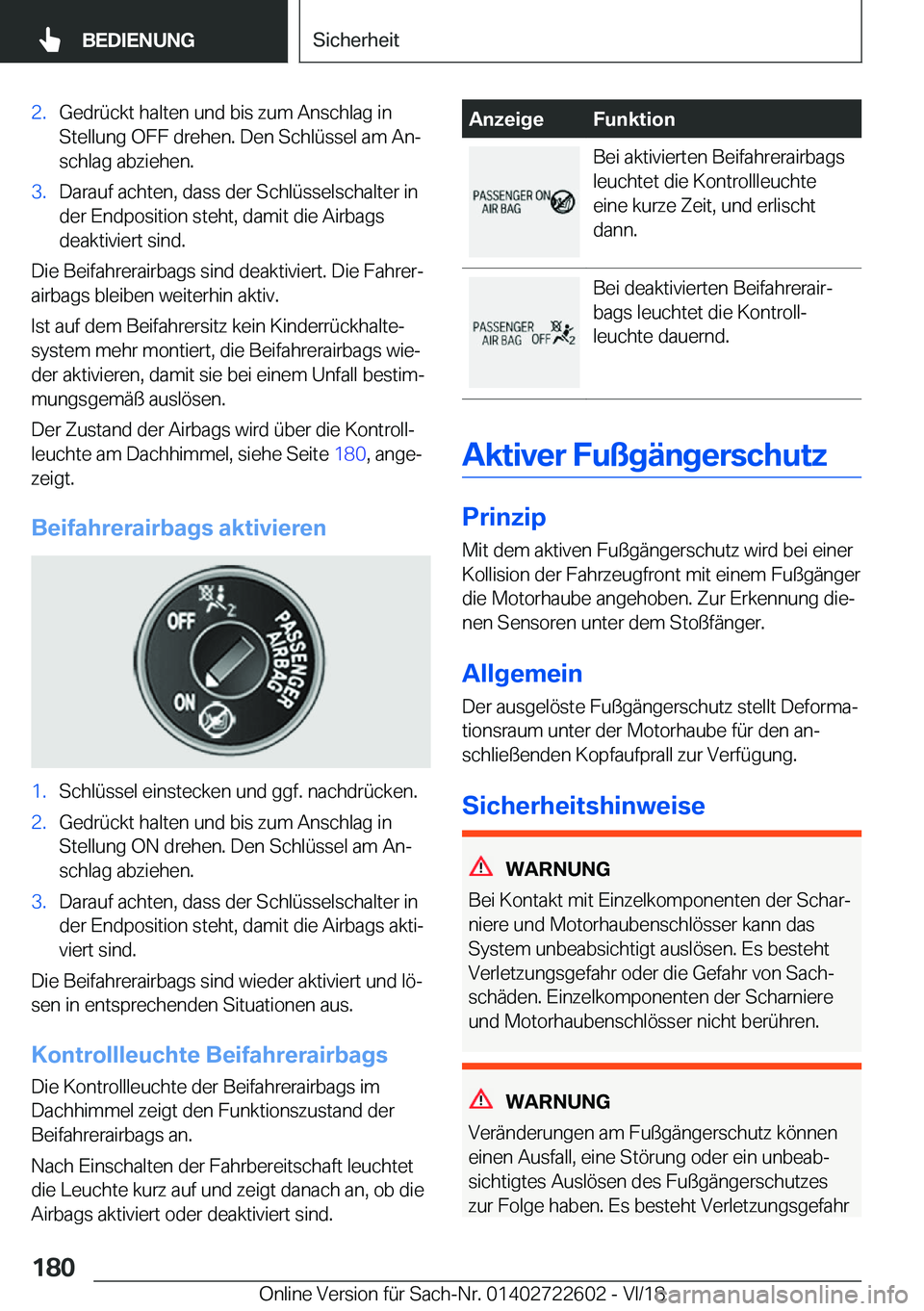 BMW 5 SERIES 2019  Betriebsanleitungen (in German) �2�.�G�e�d�r�