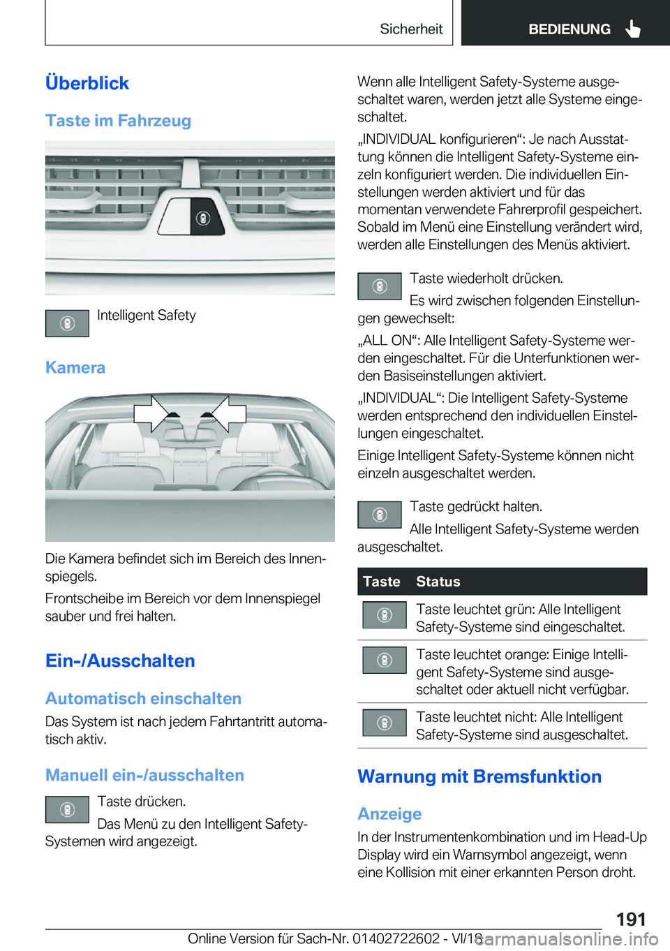 BMW 5 SERIES 2019  Betriebsanleitungen (in German) �