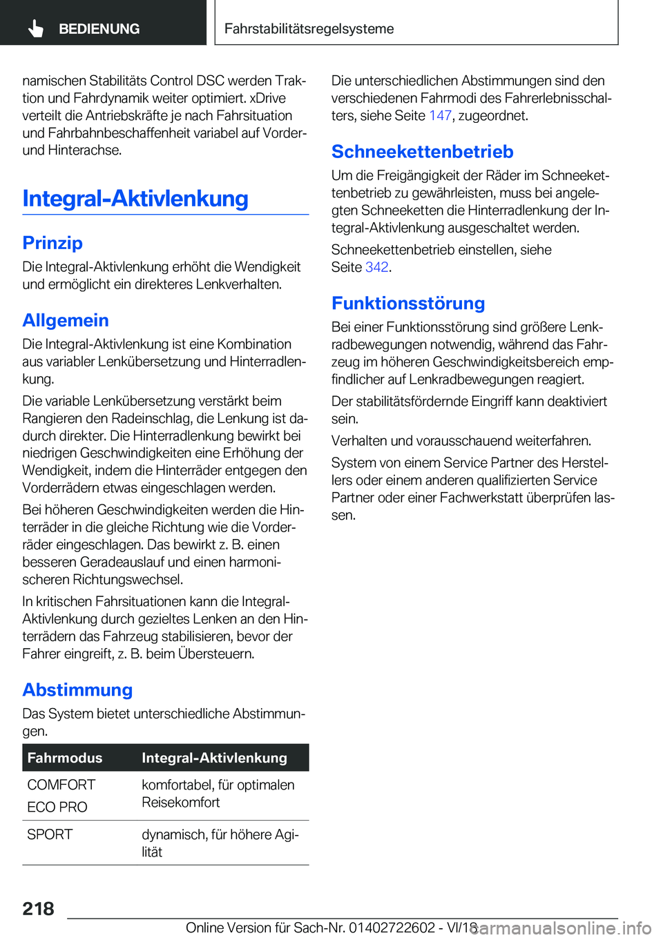 BMW 5 SERIES 2019  Betriebsanleitungen (in German) �n�a�m�i�s�c�h�e�n��S�t�a�b�i�l�i�t�