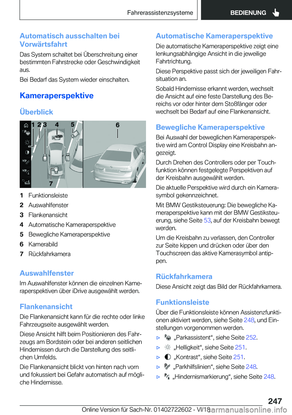 BMW 5 SERIES 2019  Betriebsanleitungen (in German) �A�u�t�o�m�a�t�i�s�c�h��a�u�s�s�c�h�a�l�t�e�n��b�e�i
�V�o�r�w�