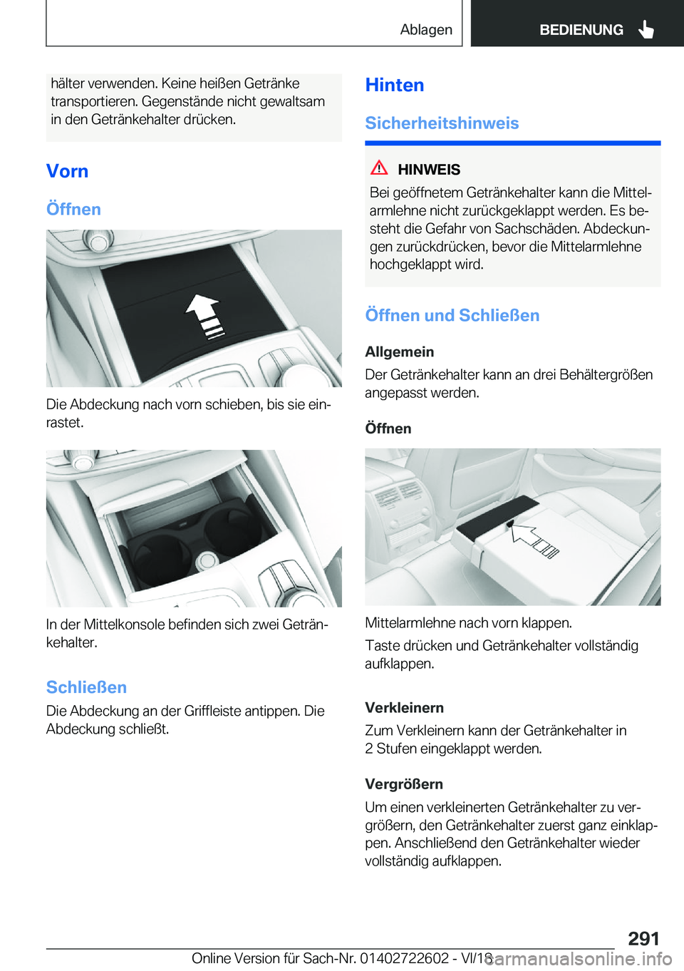BMW 5 SERIES 2019  Betriebsanleitungen (in German) �h�